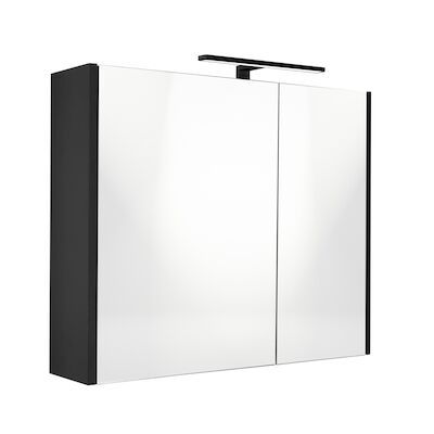 Spiegelkast Best Design Happy Black Incl. LED verlichting 60×60 cm Mat Zwart