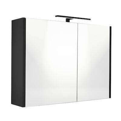 Spiegelkast Best Design Happy Black Incl. LED verlichting 80×60 cm Mat Zwart