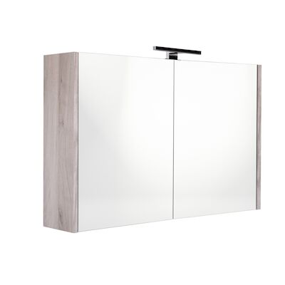 Spiegelkast Best Design Happy Grey Incl. LED verlichting 100×60 cm Grijs Eiken