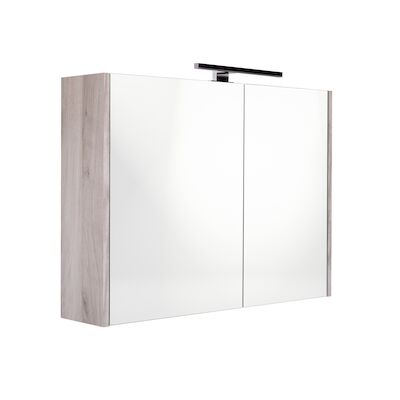Spiegelkast Best Design Happy Grey Incl. LED verlichting 80×60 cm Grijs Eiken
