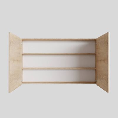 Spiegelkast BWS Cube 120x70x16 cm 2 Deuren Washed Oak