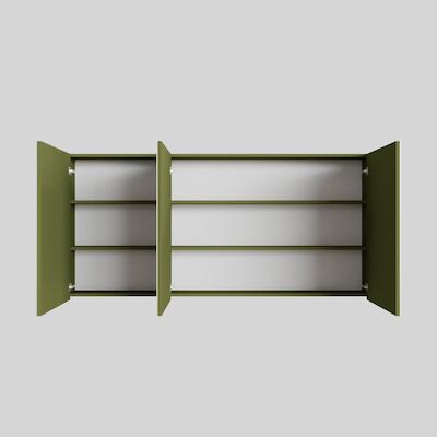 Spiegelkast BWS Cube 150x70x16 cm 3 Deuren Groen