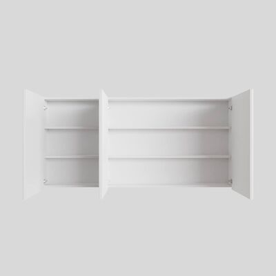 Spiegelkast BWS Cube 150x70x16 cm 3 Deuren Mat Wit
