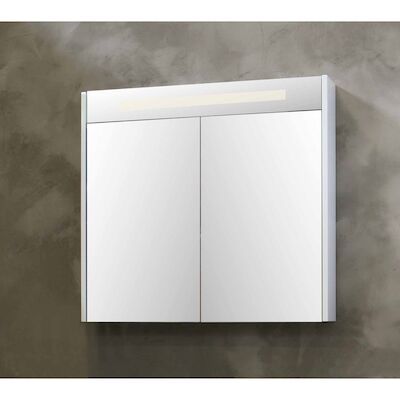Spiegelkast BWS Salt 1 Deur Met LED 74×60 cm Incl. Planchetten Whisky Oak