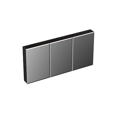 Spiegelkast Forzalaqua Uni 140×68.5×12.5 Cm 3 Deuren Tweezijdig Spiegel Eiken Black Oiled