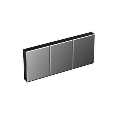 Spiegelkast Forzalaqua Uni 160×68.5×12.5 Cm 3 Deuren Tweezijdig Spiegel Eiken Black Oiled