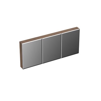 Spiegelkast Forzalaqua Uni 160×68.5×12.5 Cm 3 Deuren Tweezijdig Spiegel Eiken Havanna