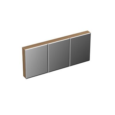 Spiegelkast Forzalaqua Uni 160×68.5×12.5 Cm 3 Deuren Tweezijdig Spiegel Eiken Oyster