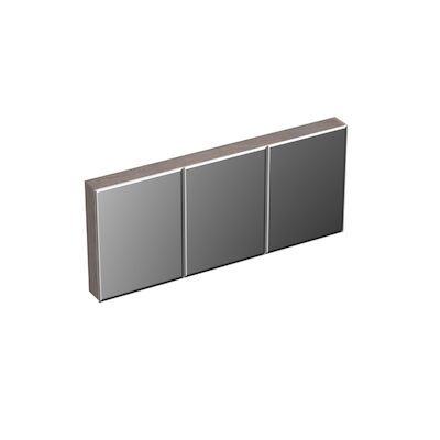 Spiegelkast Forzalaqua Uni 160×68.5×12.5 Cm 3 Deuren Tweezijdig Spiegel Eiken Silver Grey