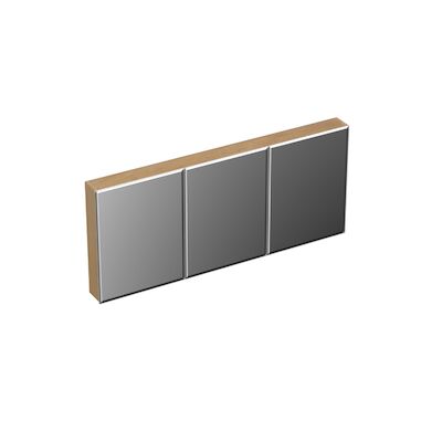 Spiegelkast Forzalaqua Uni 160×68.5×12.5 Cm 3 Deuren Tweezijdig Spiegel Eiken Smoke