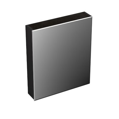 Spiegelkast Forzalaqua Uni 59.5×68.5×12.5 Cm 1 Deur Links Tweezijdig Spiegel Eiken Black Oiled