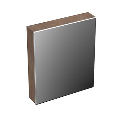 Spiegelkast Forzalaqua Uni 59.5×68.5×12.5 Cm 1 Deur Links Tweezijdig Spiegel Eiken Havanna