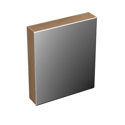 Spiegelkast Forzalaqua Uni 59.5×68.5×12.5 Cm 1 Deur Links Tweezijdig Spiegel Eiken Oyster