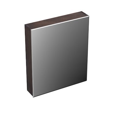 Spiegelkast Forzalaqua Uni 59.5×68.5×12.5 Cm 1 Deur Rechts Tweezijdig Spiegel Eiken Charcoal