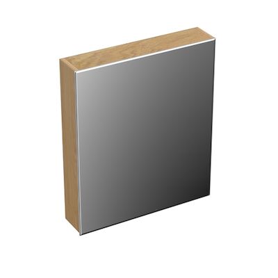 Spiegelkast Forzalaqua Uni 59.5×68.5×12.5 Cm 1 Deur Rechts Tweezijdig Spiegel Eiken Smoke