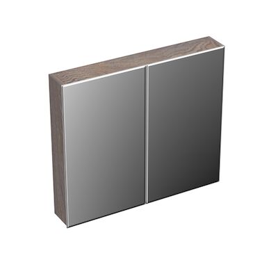 Spiegelkast Forzalaqua Uni 80×12.5×68.8 Cm 2 Deuren Tweezijdig Spiegel Eiken Silver Grey