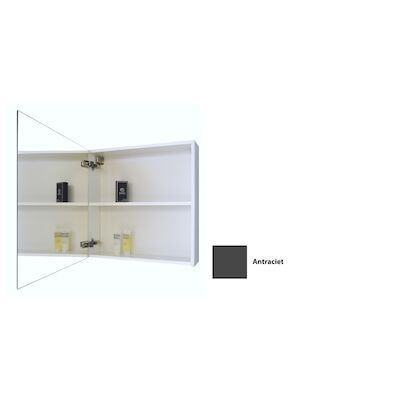 Spiegelkast Sanicare Qlassics 60 cm 1 Deur Antraciet Links