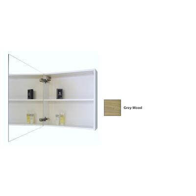 Spiegelkast Sanicare Qlassics 60 cm 1 Deur Grey-Wood Rechts