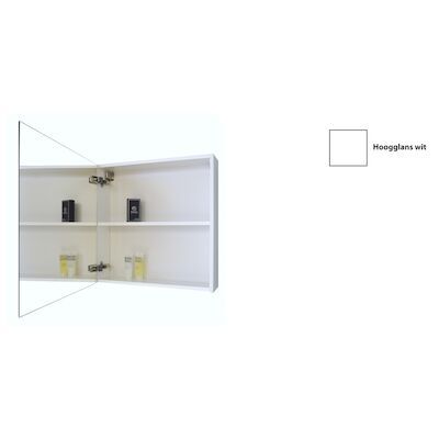 Spiegelkast Sanicare Qlassics 60 cm 1 Deur Hoogglans Wit Links