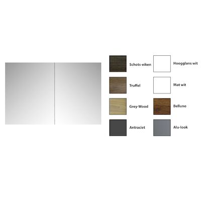 Spiegelkast Sanicare Qlassics 70 cm 2 Deuren Grey-Wood