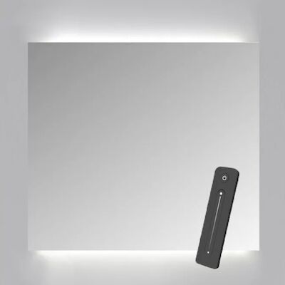 Spiegelkast Sanicare Qlassics Ambiance 60×60 cm Met Dubbelzijdige Spiegeldeur, LED Verlichting En Afstandsbediening Hoogglans Wit Rechts