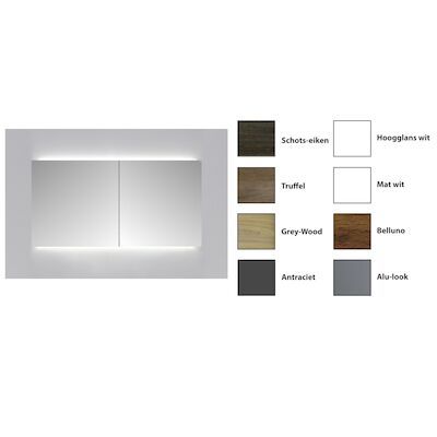 Spiegelkast Sanicare Qlassics Ambiance 70 cm 2 Spiegeldeuren Belluno Eiken