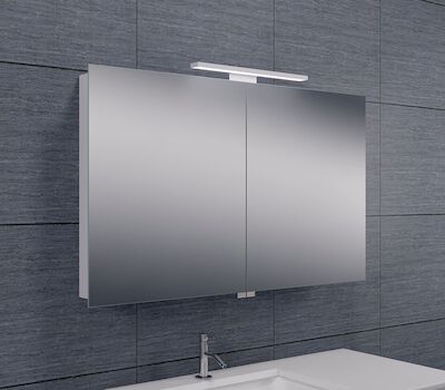 Spiegelkast Wiesbaden met Led Verlichting 100×60 Aluminium