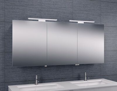 Spiegelkast Wiesbaden met Led Verlichting 140×60 Aluminium