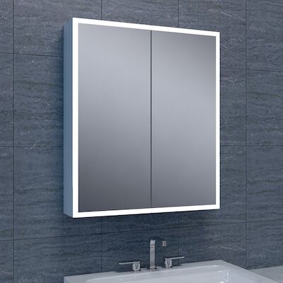 Spiegelkast Wiesbaden Quatro met Rand Verlichting 60x70x13 Aluminium