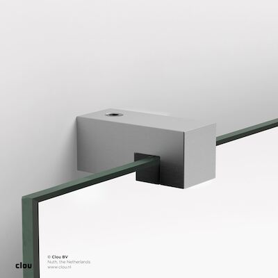 Spiegelklemmen Clou Hold Me Vierkant Geborsteld RVS Set van 4 Stuks