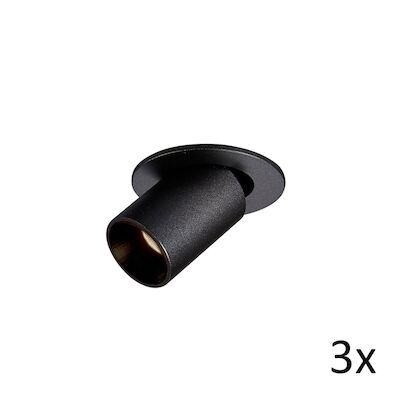Spot BWS Henry Aluminium 174Lm 2,1W Zwart (3 spots)