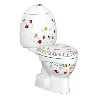 Staand Kindertoilet BWS Flower Achter Onder Aansluiting (Exclusief Zitting)