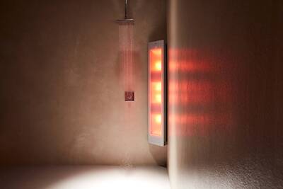 Sunshower Combi opbouw hoek met infrarood en UV-licht white