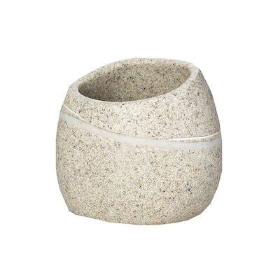 Tandenborstelhouder Sapho Little Rock Vrijstaand 8.9×8.3×7.7 cm Polyresin Beige