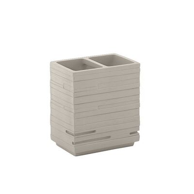 Tandenborstelhouder Sapho Quadrotto Vrijstaand 11.5×10.2×6.2 cm Polyresin Beige