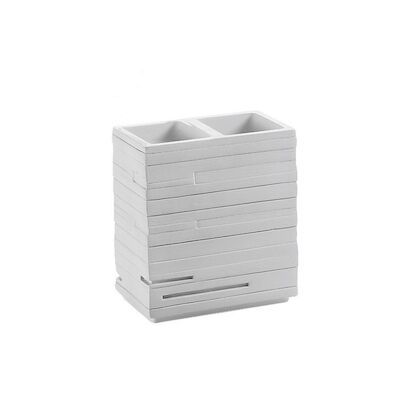 Tandenborstelhouder Sapho Quadrotto Vrijstaand 11.5×10.2×6.2 cm Polyresin Wit