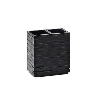 Tandenborstelhouder Sapho Quadrotto Vrijstaand 11.5×10.2×6.2 cm Polyresin Zwart