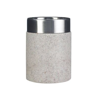 Tandenborstelhouder Sapho Stone Vrijstaand 10.5×7.5 cm Polyresin Beige