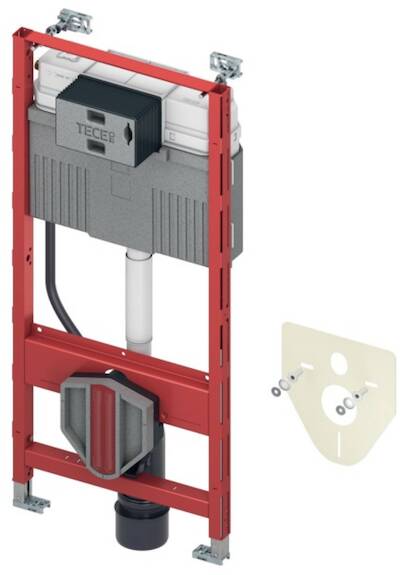TECE Profil wc-element met Uni-spoelreservoir incl. wandbevestiging en geluidsdempingsset