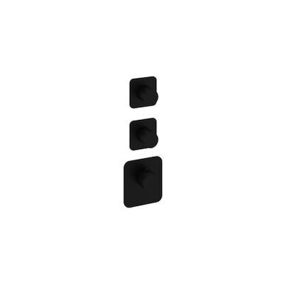 Thermostaat Hotbath Gal High Flow met 2 Stopkranen Mat Zwart