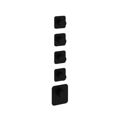 Thermostaat Hotbath Gal High Flow met 4 Stopkranen Mat Zwart