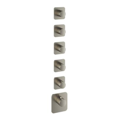 Thermostaat Hotbath Gal High Flow met 5 Stopkranen Geborsteld Nikkel PVD