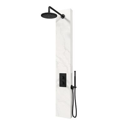 Thermostatisch Douchepaneel Brauer Black Edition 2-weg Calacatta Black SET 01