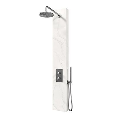 Thermostatisch Douchepaneel Brauer Brushed Edition 2-Weg Calacatta SET 01 RVS