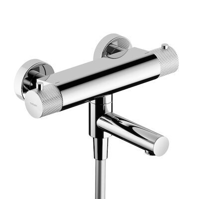 Thermostatische Badmengkraan Hotbath Cobber X Met Wegdraaibare Uitloop Chroom