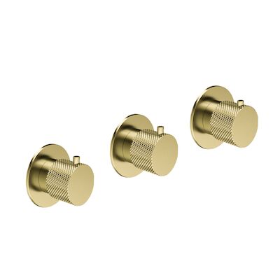 Thermostatische Douchekraan Hotbath Cobber X Inbouw Met 2 Stopkranen Geborsteld Messing PVD