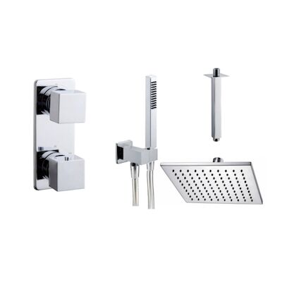 Thermostatische Inbouw Regendouche Set Wiesbaden Type 7 Plafondarm 30 cm Vierkant