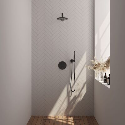 Thermostatische Inbouwdoucheset Brauer Black Edition Met Ronde Afdekplaat (Alle Opties)