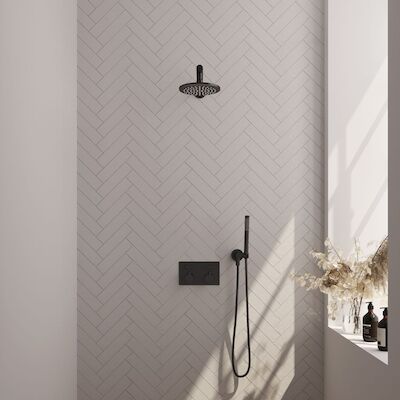 Thermostatische Inbouwdoucheset Brauer Black Edition Recht Met Drukknoppen (Alle Opties)