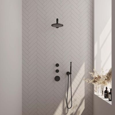 Thermostatische Inbouwdoucheset Brauer Carving Omstelknoppen Mat Zwart (Alle Opties)